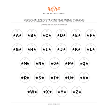 Load image into Gallery viewer, Star Personalized Initial Wine Charms
